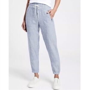 Athleta Cabo Linen Light Blue Chambray Jogger Pants